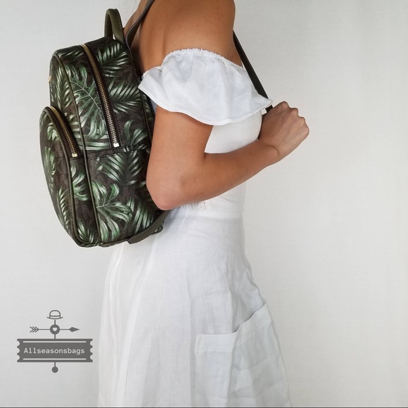 Michael Kors Medium Abbey Backpack Brown olive bag - Picture 2 of 8